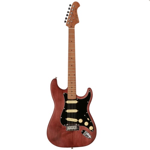 Fazley Outlaw Series Sheriff Plus SSS Brown Electric Guitar with Gig Bag