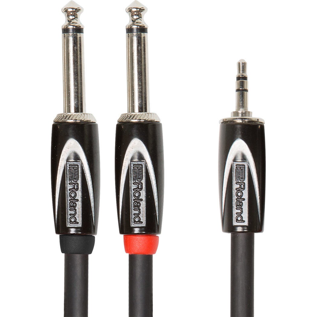 Roland RCC-5-3528V2 Stereo Mini-Jack to 2x Jack Splitter Cable, 1.5m