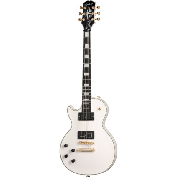 Epiphone Matt Heafy Origins Les Paul Custom LH Bone White linkshandige elektrische gitaar met koffer