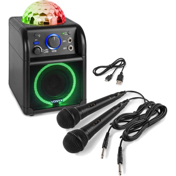 Vonyx SBS55B Bluetooth karaoke set met microfoons