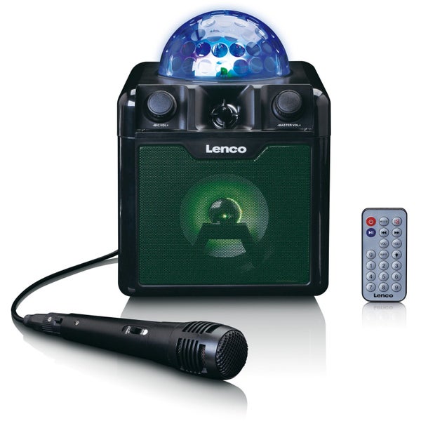 Lenco BTC-055BK Bluetooth karaokeset met lichtbol
