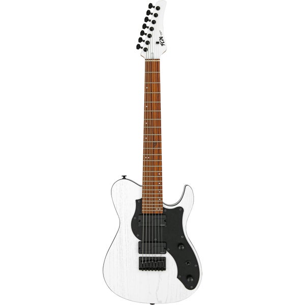 FGN Guitars J-Standard Iliad Dark Evolution Open Pore White 7-snarige elektrische gitaar met gigbag