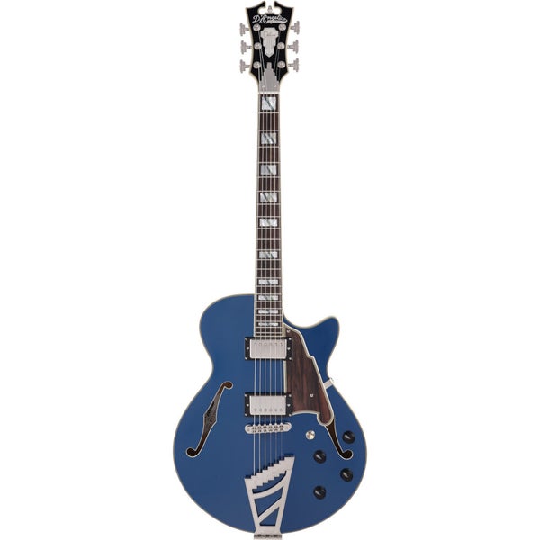 D'Angelico Deluxe SS LE Stairstep Sapphire semi-akoestische gitaar met koffer