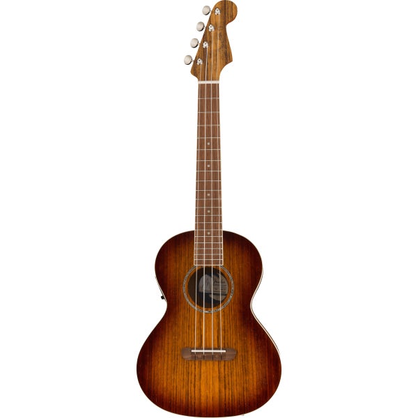 Fender California Coast Rincon tenor ukelele aged cognac sunburst met gigbag