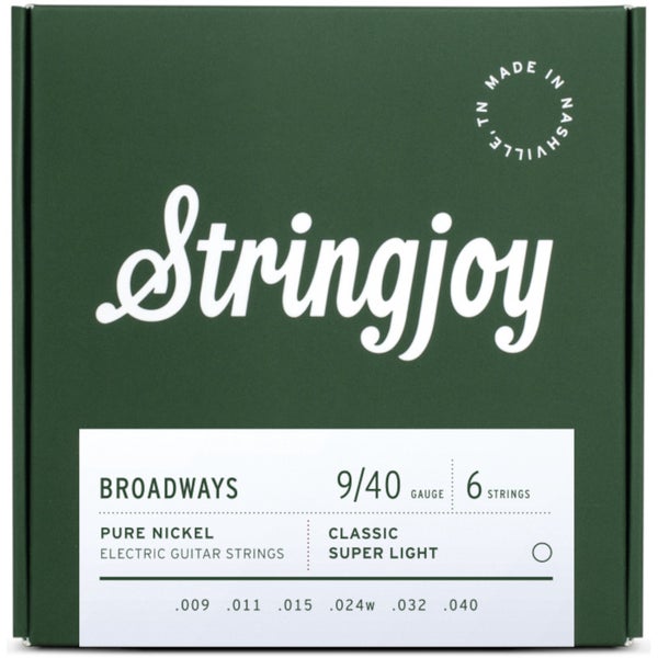 Stringjoy Broadways 6S Classic Super Light 9-40 snarenset voor elektrische gitaar