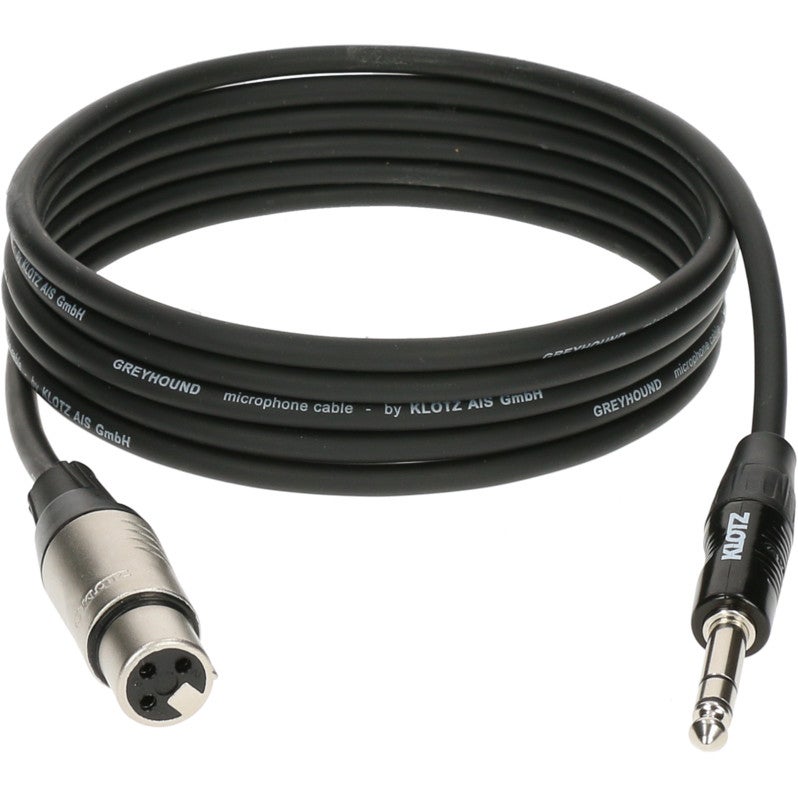 Klotz GRG1FP03.0 Greyhound F-XLR to TRS Jack Cable, 3m
