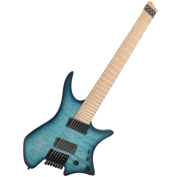 Strandberg Boden Original NX 7 Glacier Blue 7-snarige headless elektrische gitaar met venture gigbag