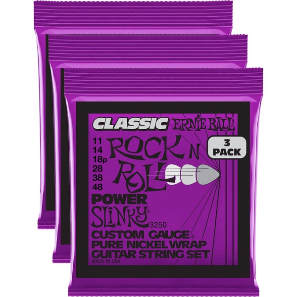 Ernie Ball 3250 Power Slinky Classic Rock ‘n Roll 11-48 snaren voor elektrische gitaar (3 sets)