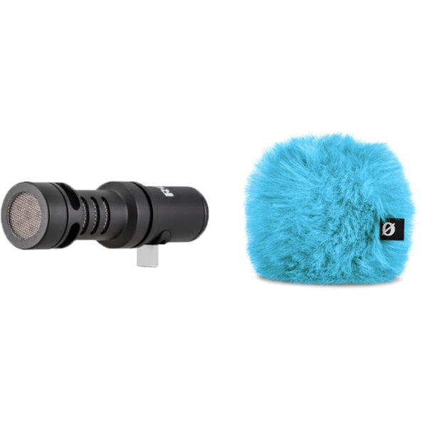 Rode Videomic Me-C met WS9 windkap blauw