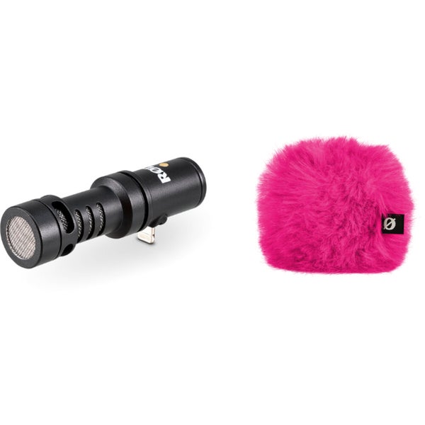 Rode Videomic ME-L met WS9 windkap roze